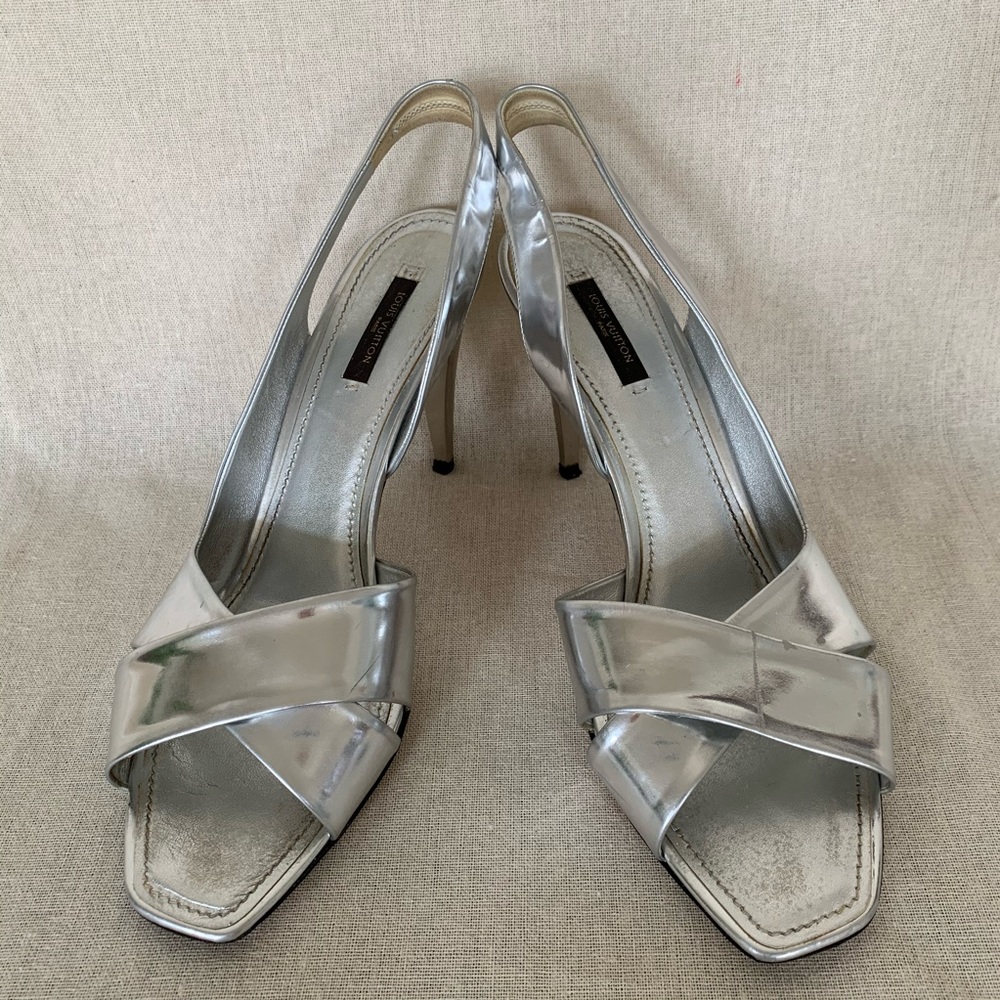 Louis Vuitton Iconic Silver Miroir Pumps Sandals Heels Size 41 or 10